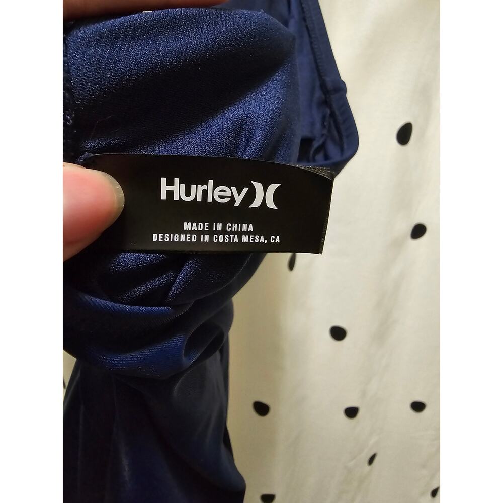 Hurley navy blue strappy back one piece swimsuit removable padding size small - Picture 3 of 9